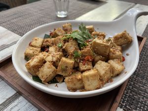 Spicy tofu (very spicy)  at Downtown - Vegan Garden Restaurant in Chiang Mai