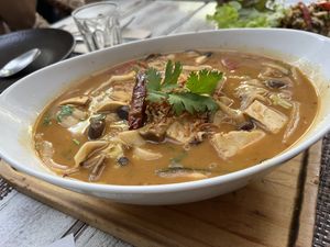 Tom yum soup   at Downtown - Vegan Garden Restaurant in Chiang Mai