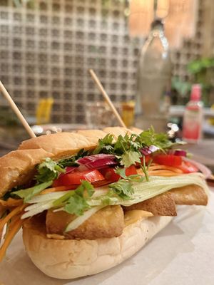 Banh mi sandwich (160 THB)  at Downtown - Vegan Garden Restaurant in Chiang Mai