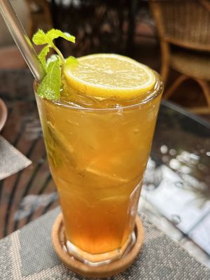 Lemon iced tea (60 THB)  at Downtown - Vegan Garden Restaurant in Chiang Mai