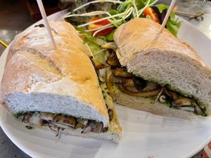 Grilled mushroom sandwich at Downtown - Vegan Garden Restaurant in Chiang Mai