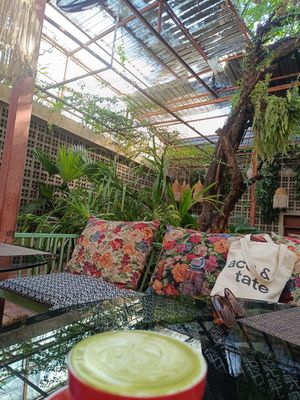 View from the inside at Downtown - Vegan Garden Restaurant in Chiang Mai