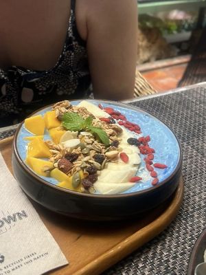 Blue lagoon smoothie bowl  at Downtown - Vegan Garden Restaurant in Chiang Mai