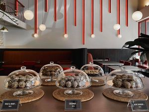 Dessert table at Downtown - Vegan Garden Restaurant in Chiang Mai