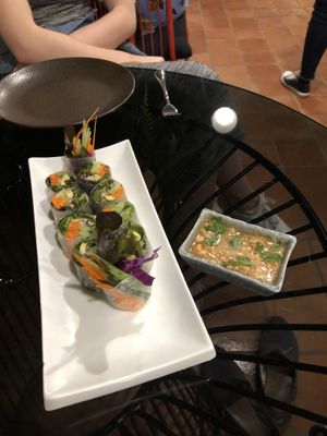 Fresh spring rolls  at Downtown - Vegan Garden Restaurant in Chiang Mai