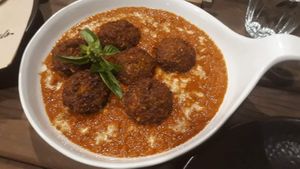Falafel and tomato curry at Downtown - Vegan Garden Restaurant in Chiang Mai