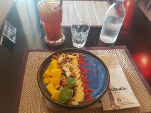 Best Spirulina Smoothie Bowl at Downtown - Vegan Garden Restaurant in Chiang Mai