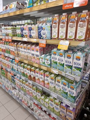 Plantbased milk drinks at NaturaSi - Via Gerolamo Borsieri in Como