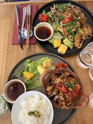 The two vegan main options   at Thuy in Lund
