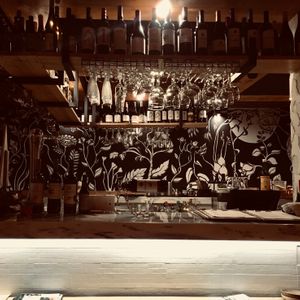Bar inside the restaurant at Terra à Terra in Lourinha
