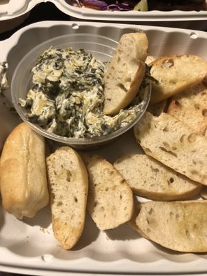 Spinach artichoke dip - INCREDIBLE! Crostini were *real* crunchy, beware of chipping a tooth   at The Chicago Diner - Lakeview in Chicago