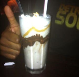 Chocolate-Peanut Butter Shake ... AMAZING at The Chicago Diner - Lakeview in Chicago
