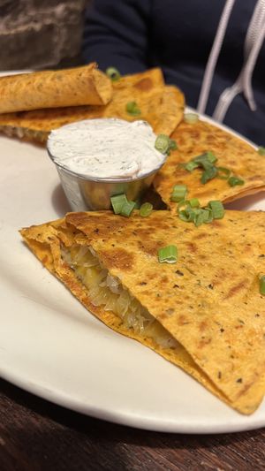 Pierogi Quesadilla  at The Chicago Diner - Lakeview in Chicago