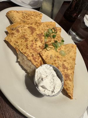 pierogi quesadilla   at The Chicago Diner - Lakeview in Chicago