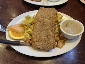 Steak & eggs  at The Chicago Diner - Lakeview in Chicago
