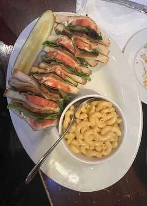 smoked tofu club with mac n cheese as a side   at The Chicago Diner - Lakeview in Chicago