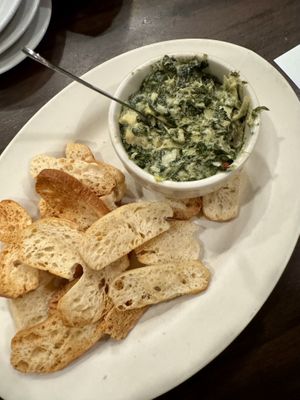 Spinach and artichoke dip  at The Chicago Diner - Lakeview in Chicago