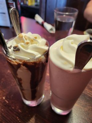 Peanut-Chocolate and Strawberry Shake at The Chicago Diner - Lakeview in Chicago