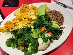 Tofu scramble with fresh veggies, quinoa, and avocado  at The Chicago Diner - Lakeview in Chicago