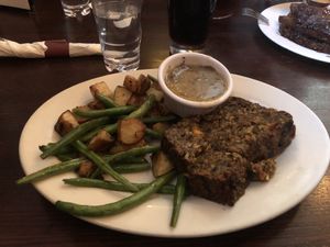 Mushroom lentil loaf  at The Chicago Diner - Lakeview in Chicago