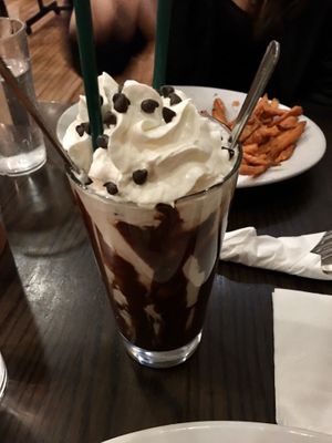 BEST chocolate chip cookie dough shake EVER at The Chicago Diner - Lakeview in Chicago