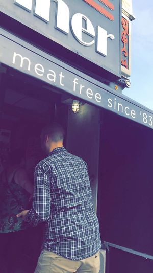 Outdoor sign at The Chicago Diner - Lakeview in Chicago