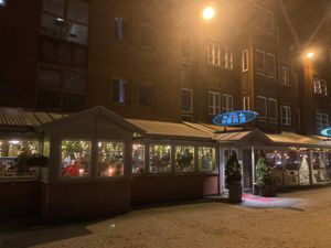 Outside (dark) at Lotus in Tromsoe