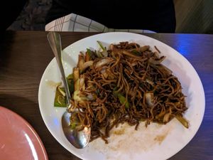Half eaten fried noodles 😂 at Lotus in Tromsoe