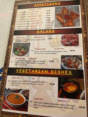Menu  at Taye in Bangkok