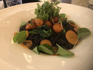 Black lentils!  Delish at Caesar's Palace - Gordon Ramsay Hell's Kitchen in Las Vegas
