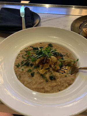 Vegan artichoke risotto #Veganuary at Caesar's Palace - Gordon Ramsay Hell's Kitchen in Las Vegas