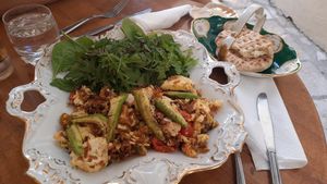 Scarmbled tofu at Bizou Cafe in Corfu