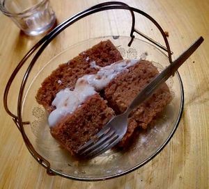 Carrot cake at Bizou Cafe in Corfu
