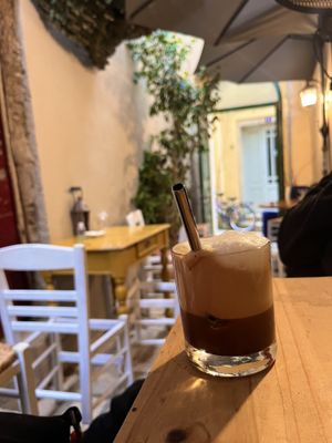 Freddo Cappuccino with almond milk   at Bizou Cafe in Corfu