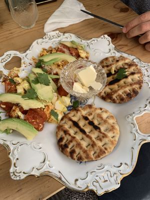 tofu scramble  at Bizou Cafe in Corfu