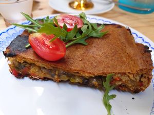 Vegetable pie at Bizou Cafe in Corfu