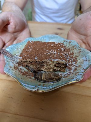 Tiramisu at Bizou Cafe in Corfu