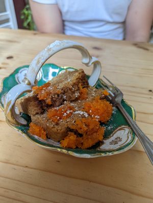 Carrot cake at Bizou Cafe in Corfu