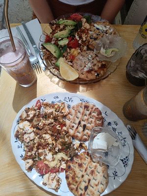 Tofu scramble at Bizou Cafe in Corfu