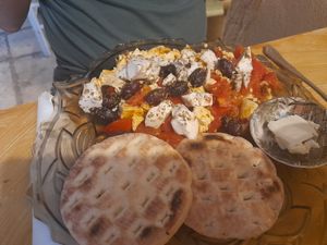 Scrambled Tofu - Greek style at Bizou Cafe in Corfu