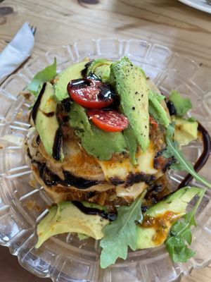 avocado pancakes   at Bizou Cafe in Corfu