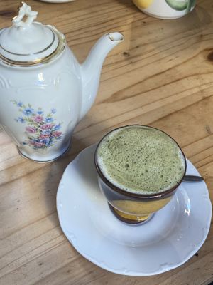 Oat Matcha Latte  at Bizou Cafe in Corfu