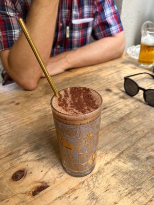 Almond milk choc milkshake at Bizou Cafe in Corfu
