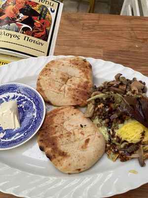 Lentil tofu scramble   at Bizou Cafe in Corfu