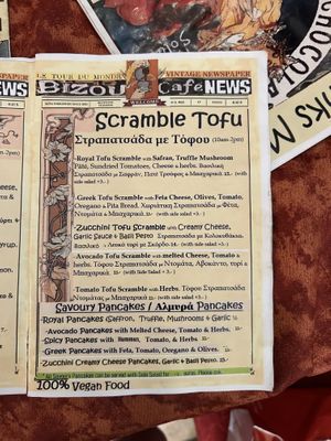 Highly recommend the Greek tofu scramble  at Bizou Cafe in Corfu