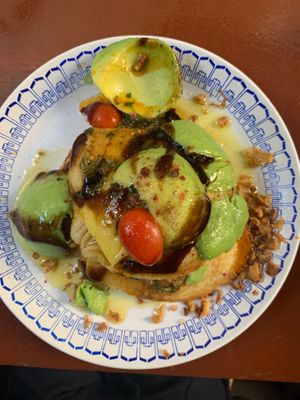 Avocado pancakes at Bizou Cafe in Corfu