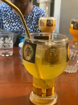 An impromptu lemonade they made up when I enquired about the lemon juice! at Bizou Cafe in Corfu