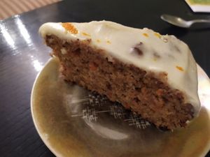 Carrot cake at Bizou Cafe in Corfu