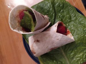 Vegan roll at Bizou Cafe in Corfu