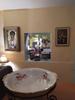 Inside at Bizou Cafe in Corfu